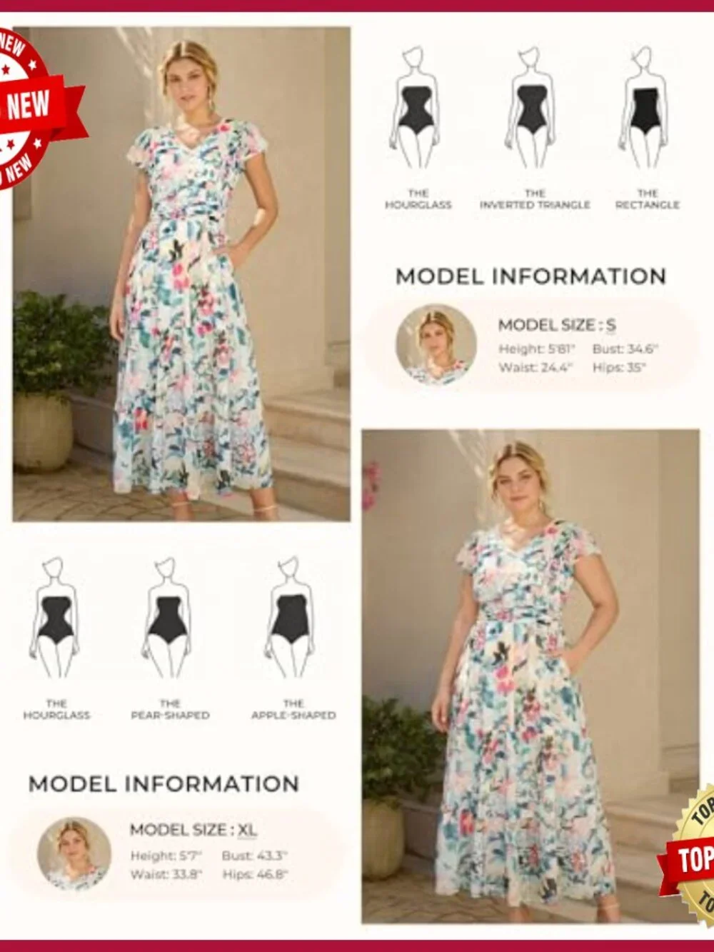 Maxi Dress with Pockets, V-Neck, Zipper Closure, Summer Formal Wear - Picture 4 of 7